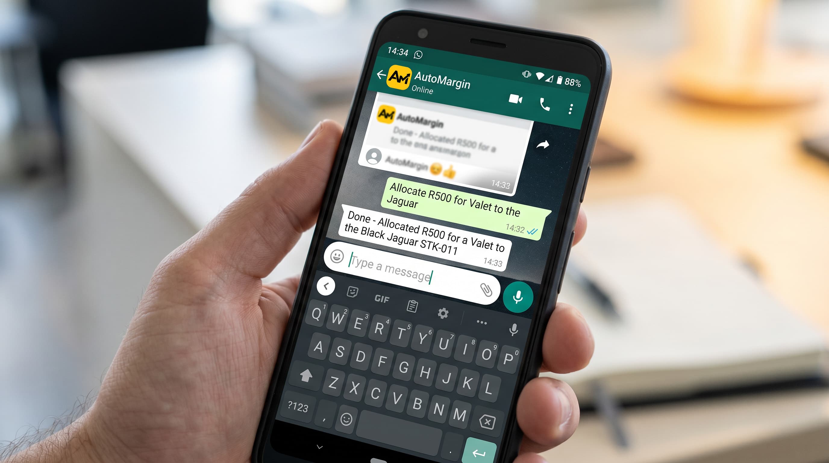 WhatsApp on a phone